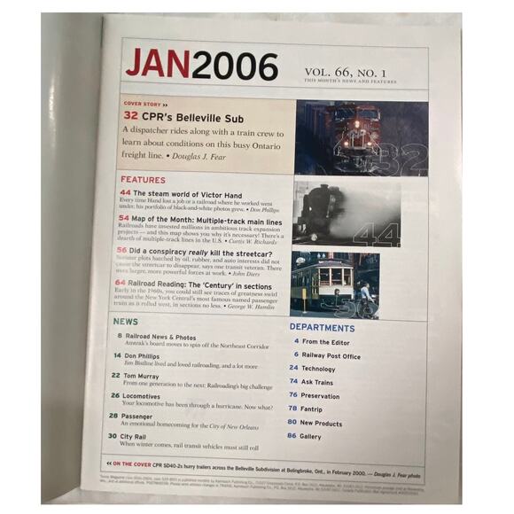 Vtg Lot 3 Trains Jan Feb Mar 2006 Magazine Track Railroad Engineer Locomotive - Picture 4 of 9